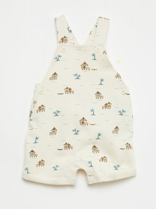 French terry short overalls with cotton straps - Kiabi