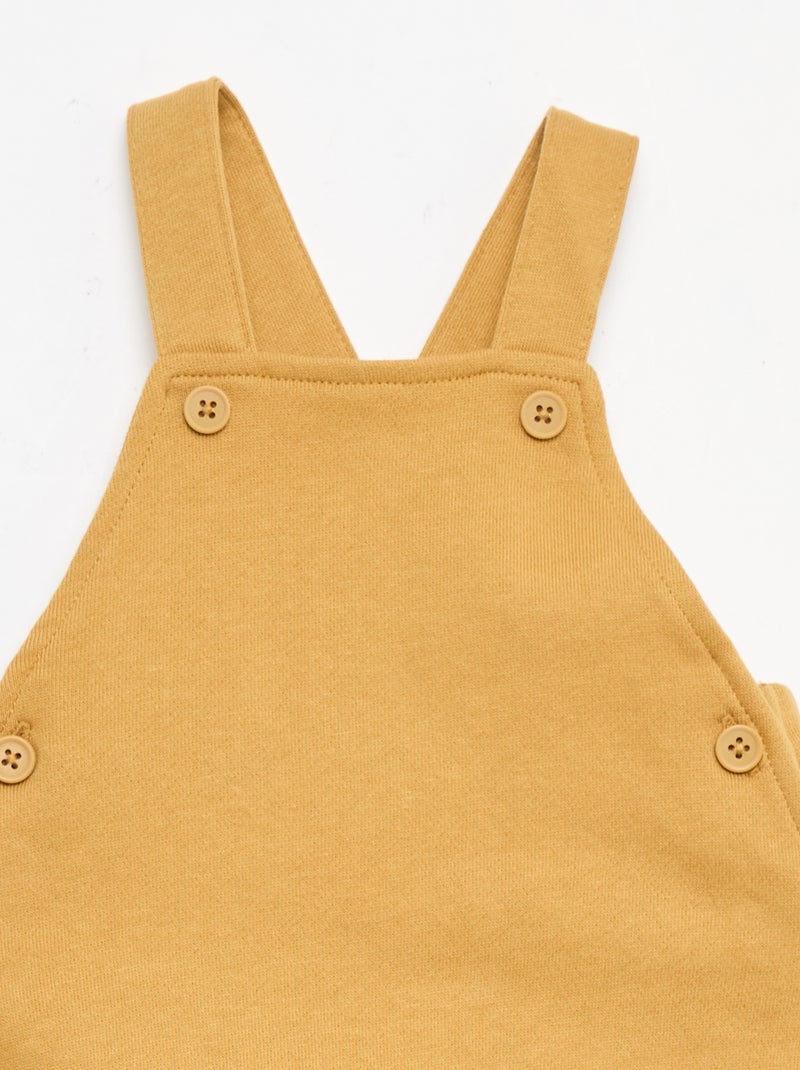French terry short overalls with cotton straps Mustard yellow - Kiabi