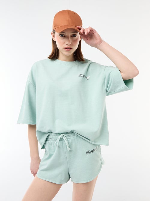French Terry Short Shorts with Graphic - Kiabi