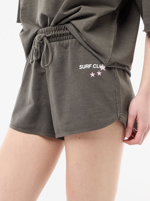 French Terry Short Shorts with Graphic - Kiabi