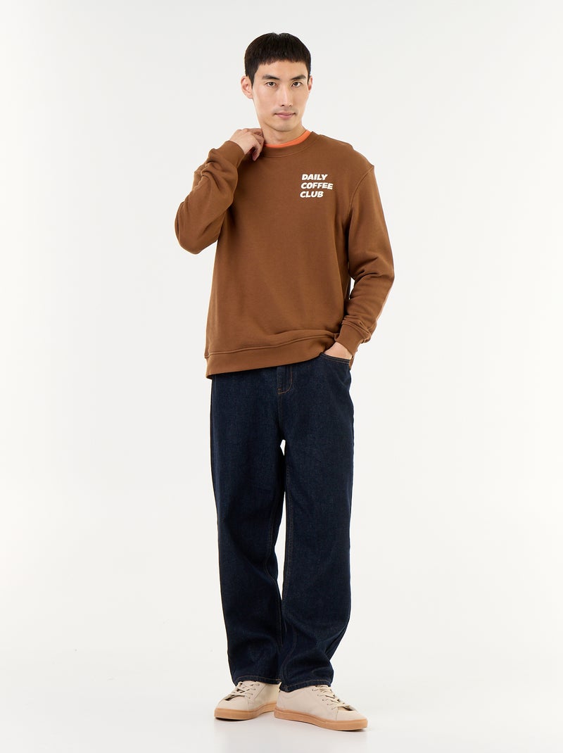 French Terry Sweatshirt Brown - Kiabi