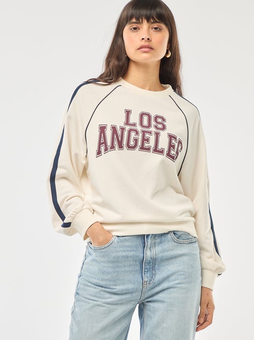 French-Terry-Sweatshirt mit Kontraststreifen - Kiabi