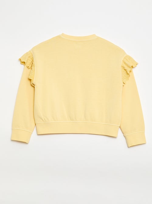 French Terry Sweatshirt with Broderie Anglaise - Kiabi French Terry Sweatshirt with Broderie Anglaise - Kiabi