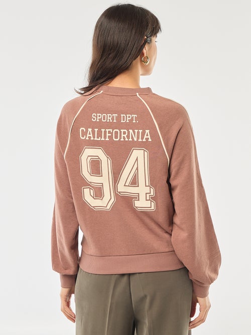 French terry sweatshirt with contrasting stripes - Kiabi