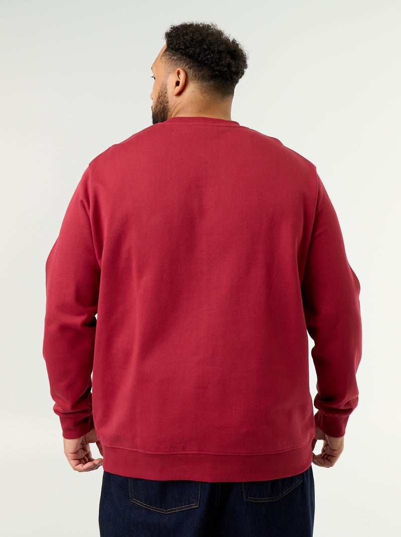 French Terry Sweatshirt with Lettering Red - Kiabi