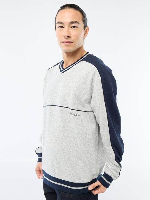 French Terry V-Neck Sweatshirt - Kiabi