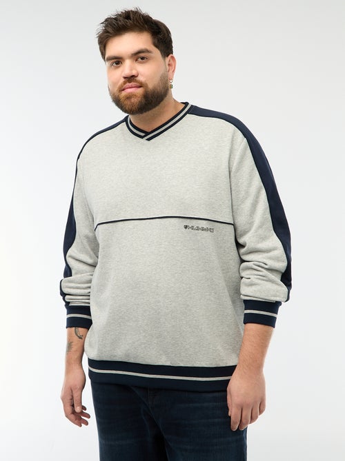 French Terry V-Neck Sweatshirt - Kiabi
