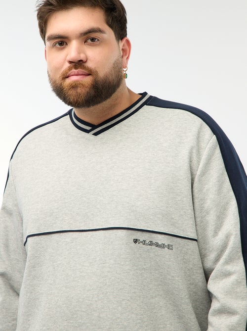 French Terry V-Neck Sweatshirt - Kiabi