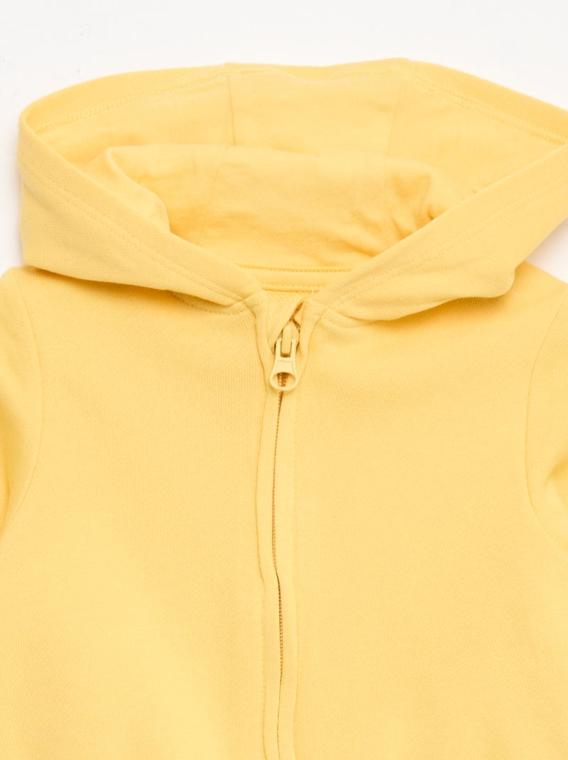 French Terry Zip-Up Sweatshirt Yellow - Kiabi
