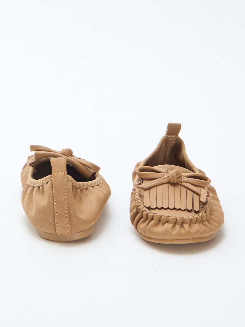 Fringed Ballerina Flats Beige - Kiabi