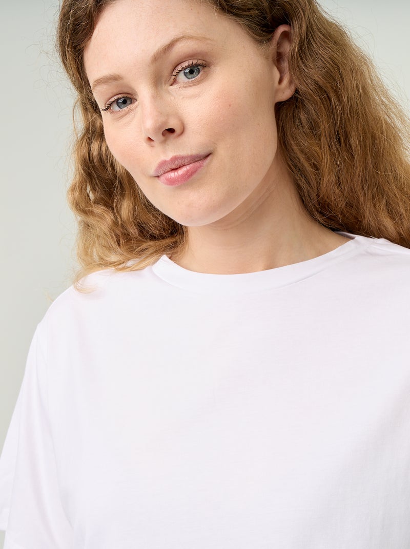 Fringed Basic T-shirt White - Kiabi