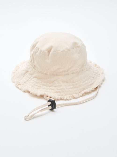 Fringed bucket hat with drawstring - Kiabi