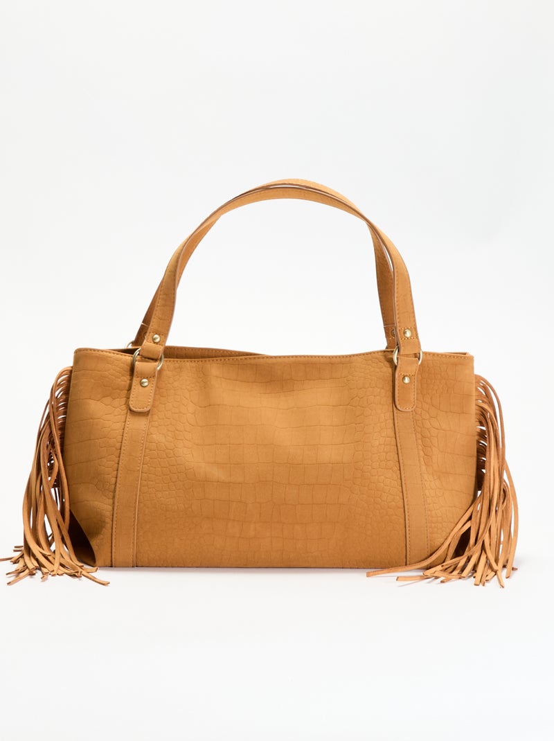 Fringed hobo bag Beige - Kiabi