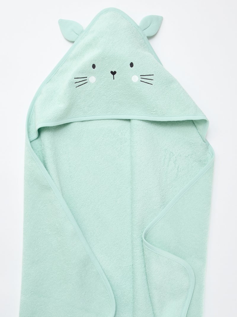 Frottee-Badeponcho mit Tierohren Blau - Kiabi