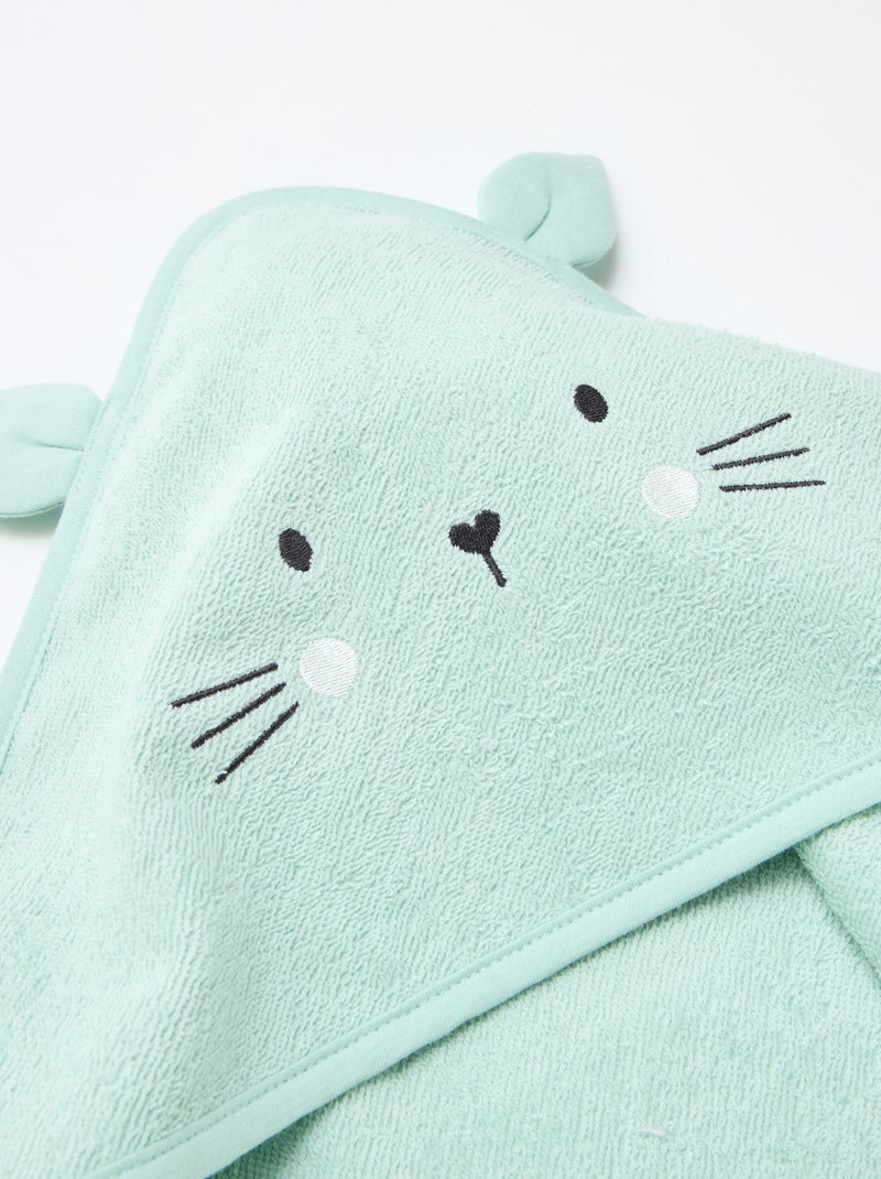 Frottee-Badeponcho mit Tierohren Blau - Kiabi