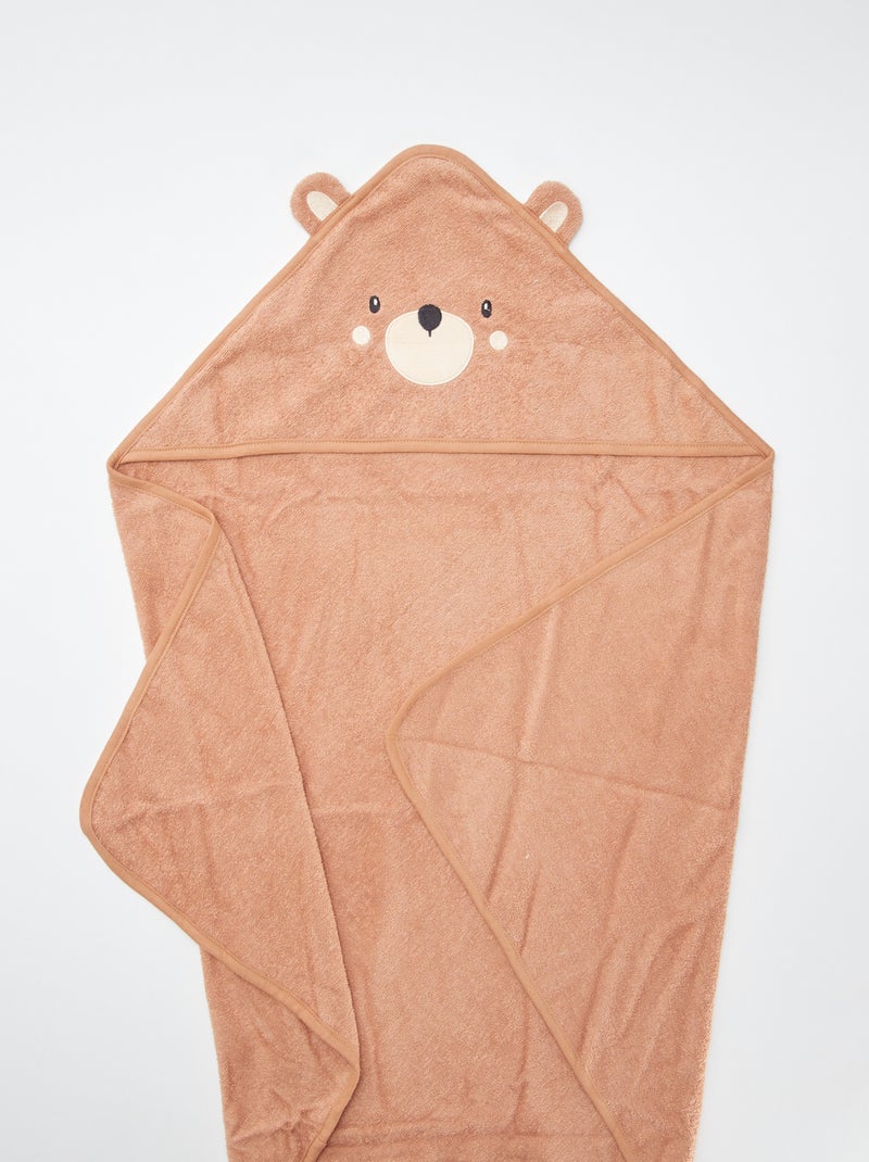 Frottee-Badeponcho mit Tierohren Braun - Kiabi