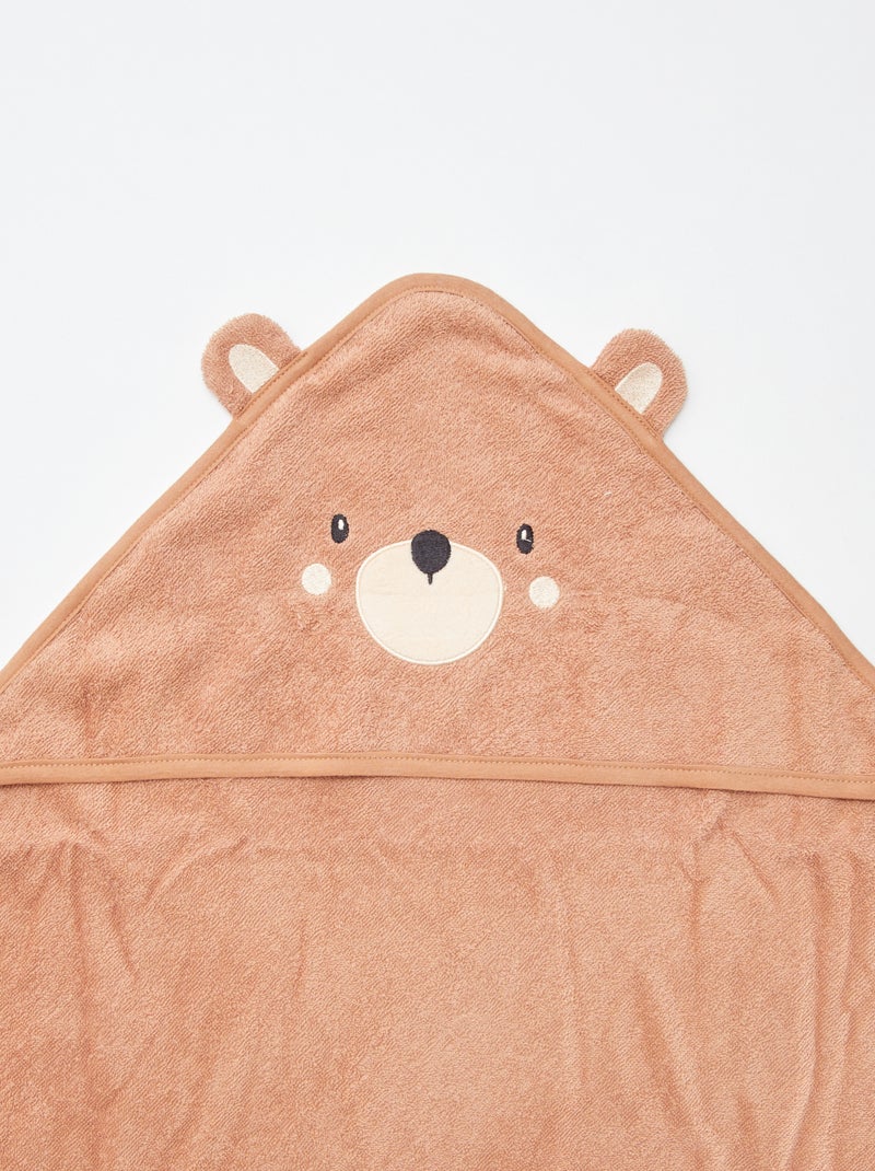 Frottee-Badeponcho mit Tierohren Braun - Kiabi