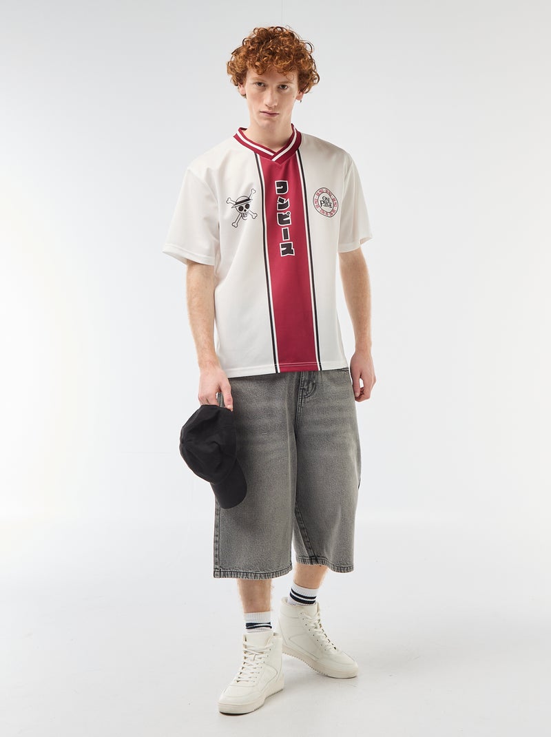 Fussballtrikot mit 'One Piece'-Print Weiß - Kiabi