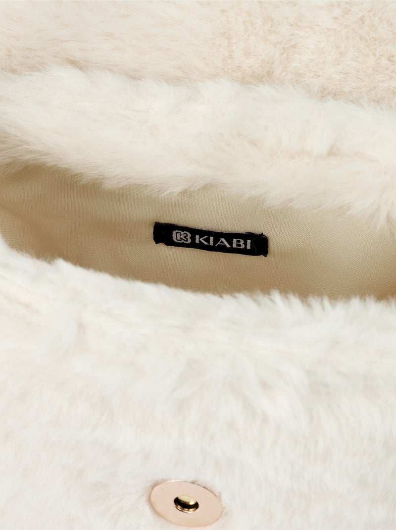 Fuzzy Knit Shoulder Bag White - Kiabi