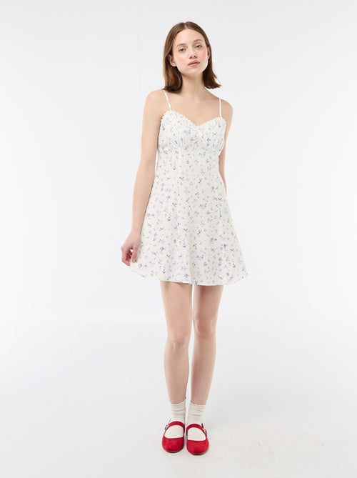 Geblümtes Kleid aus Leinenmischung - Kiabi