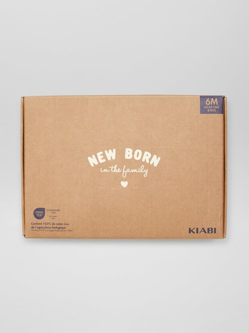 Geburtsset unisex "New born in the family" - 6-teilig - Kiabi