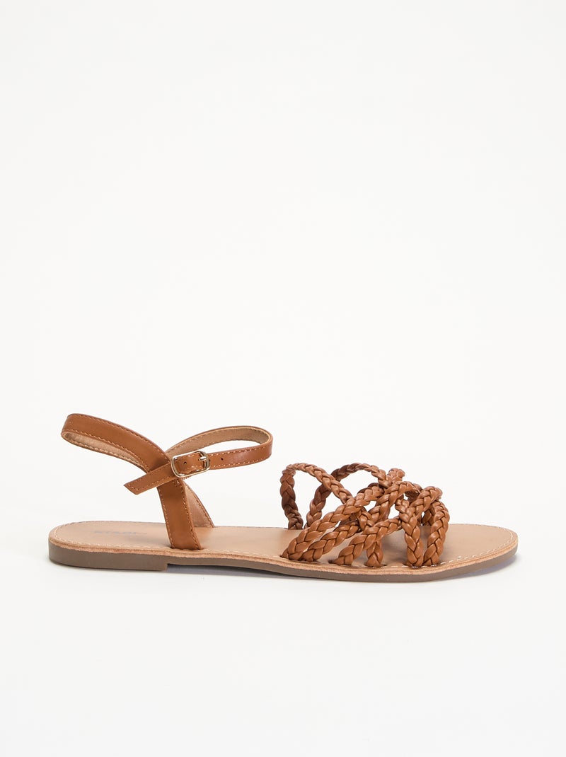 Geflochtene Riemchensandalen Braun - Kiabi