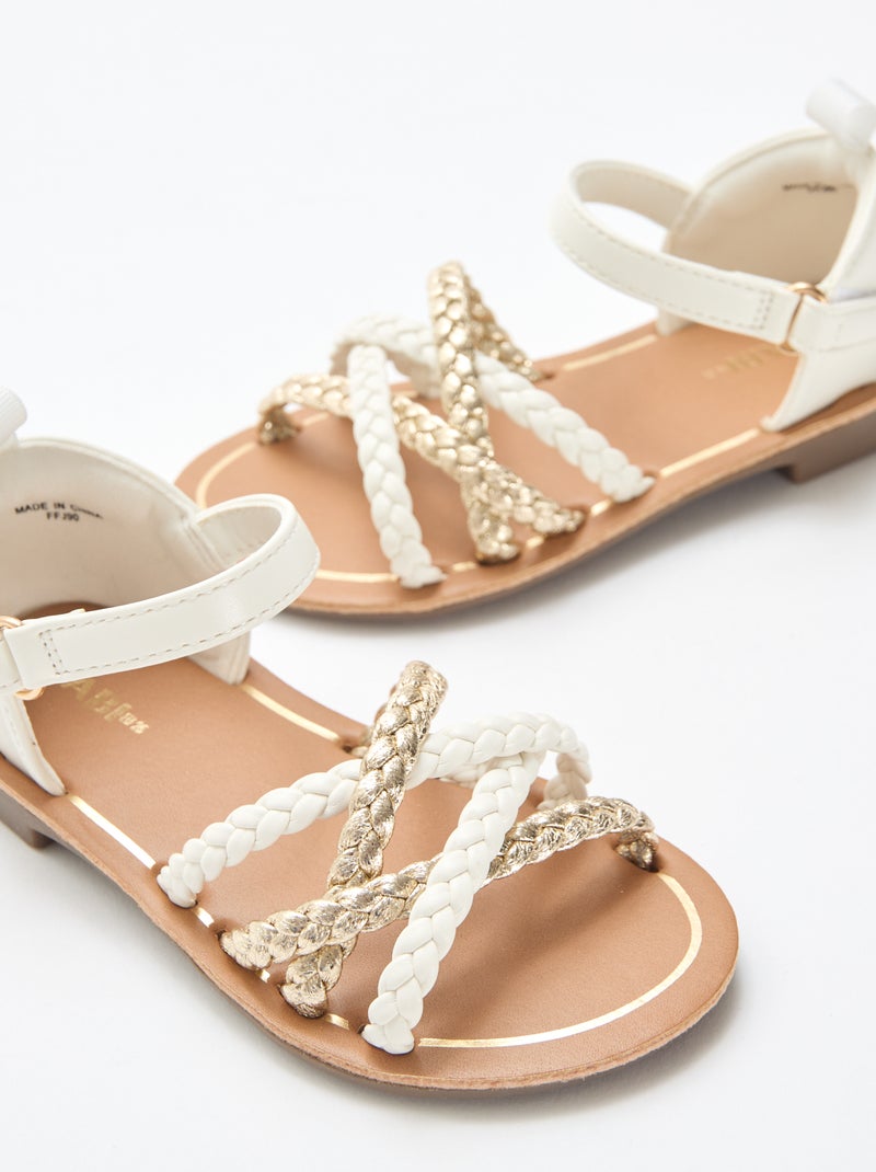 Geflochtene Riemchensandalen Weiß - Kiabi