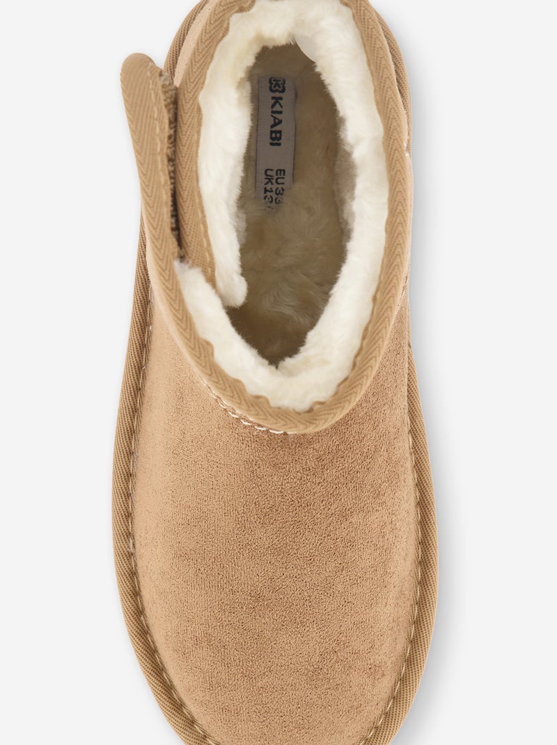 Gefütterte Stiefel aus Wildlederimitat Marron - Kiabi