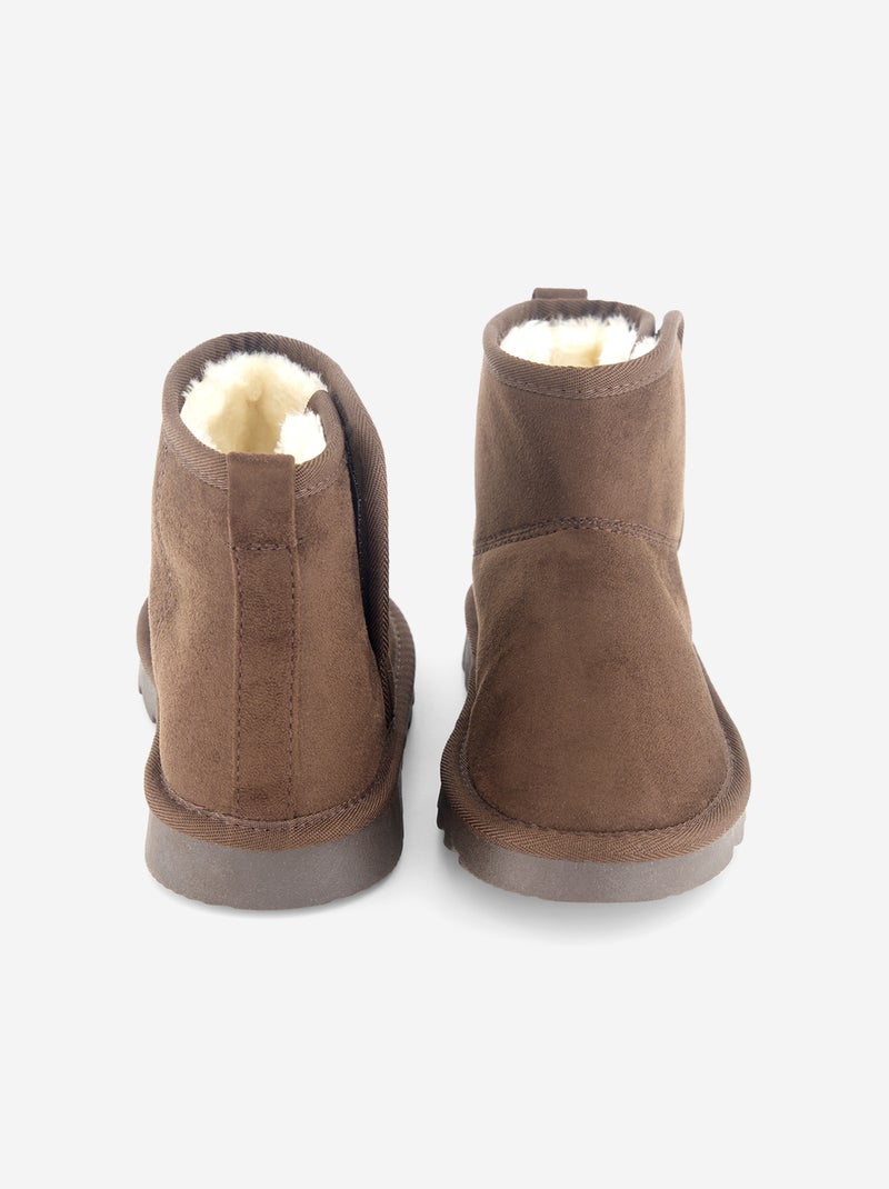 Gefütterte Stiefel aus Wildlederimitat Marron - Kiabi