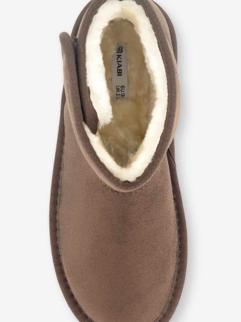 Gefütterte Stiefel aus Wildlederimitat Marron - Kiabi