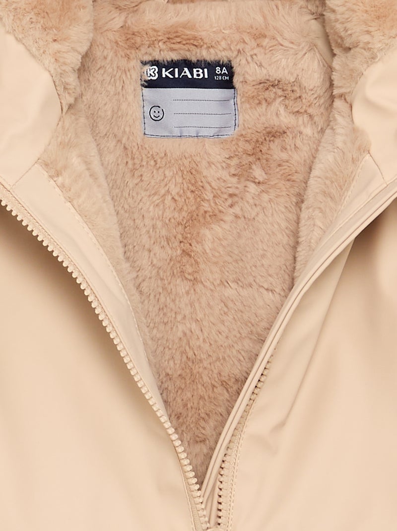 Gefütterter Parka aus Kunstpelz Beige - Kiabi
