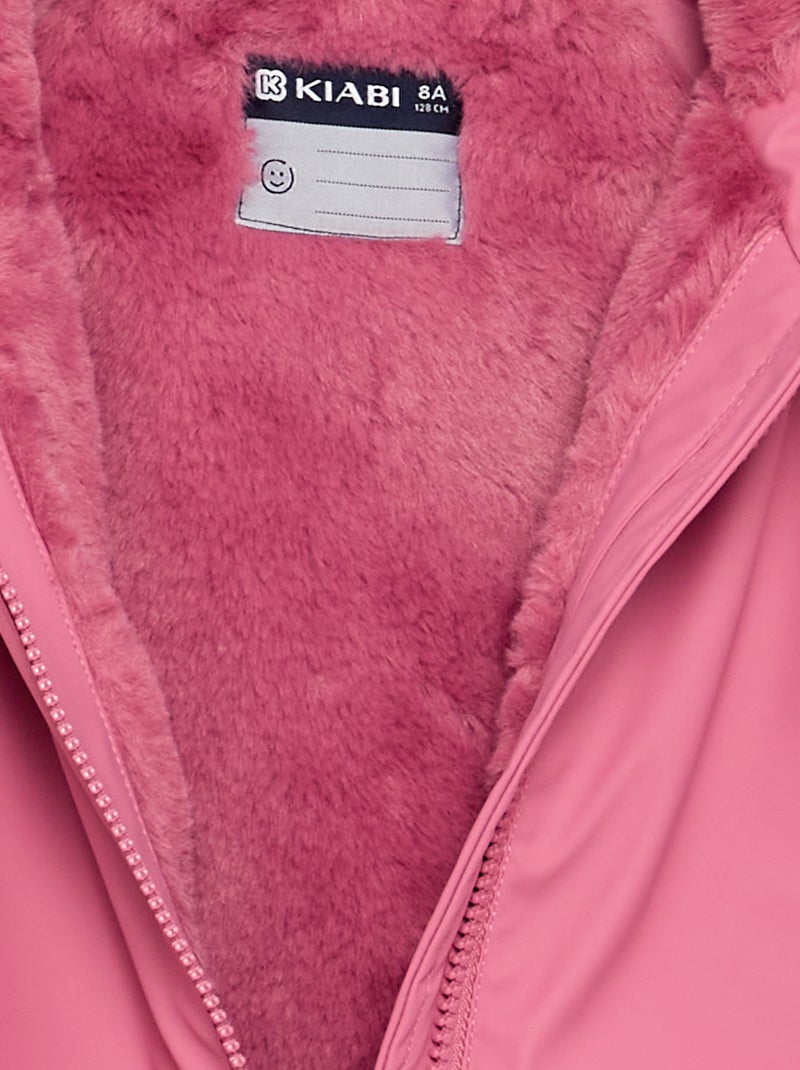 Gefütterter Parka aus Kunstpelz Rose - Kiabi