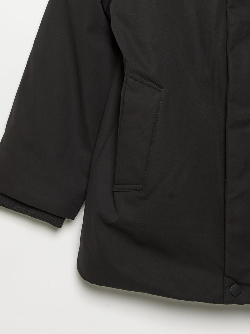 Gefütterter Parka mit Kapuze Noir - Kiabi