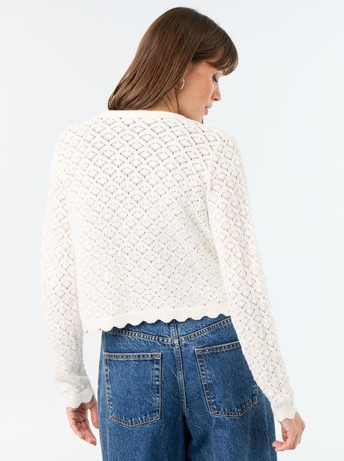 Gehäkeltes Ajour-Strickgilet - Kiabi