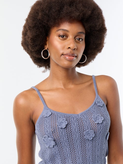 Gehäkeltes Tanktop mit gestickten Blumen - Kiabi Gehäkeltes Tanktop mit gestickten Blumen - Kiabi