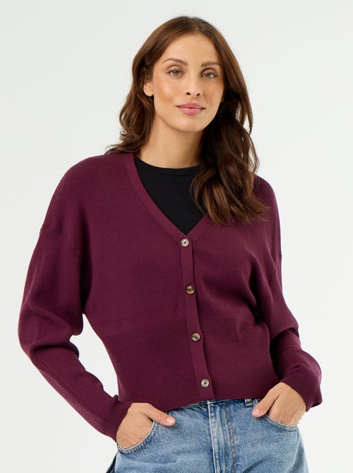 Geknöpfte Cropped-Strickjacke - Kiabi