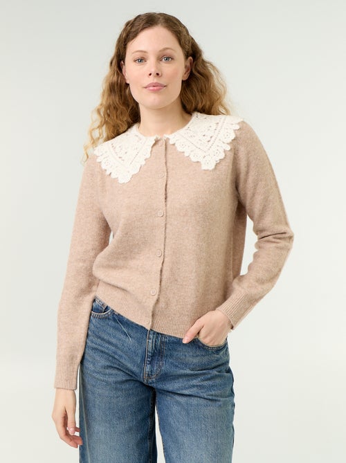 Geknöpfter Cardigan mit Peter-Pan-Kragen - Kiabi