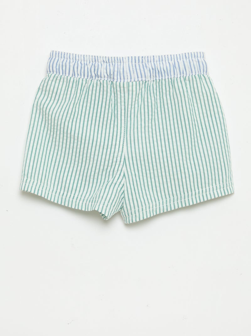 Gemusterte Badeshorts Grün - Kiabi