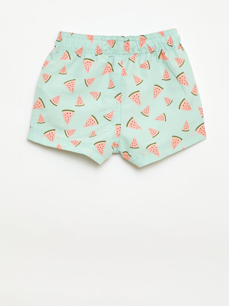 Gemusterte Badeshorts Grün - Kiabi