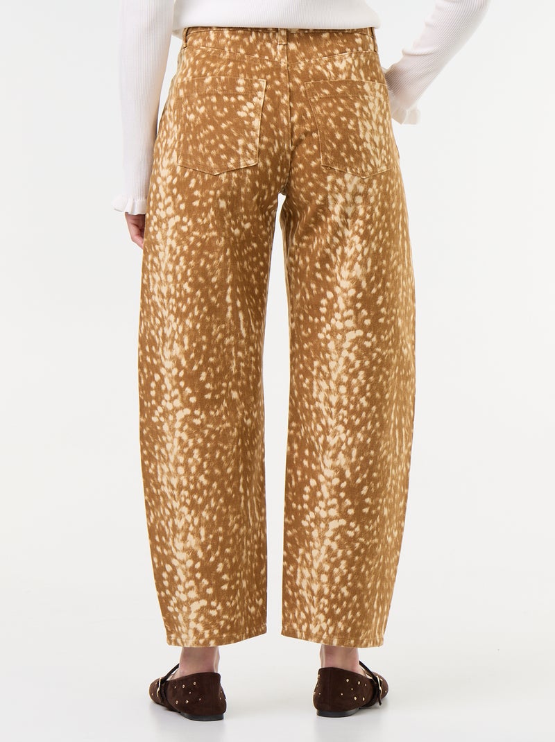 Gemusterte Denim-Hose Beige - Kiabi