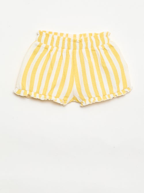 Gemusterte Shorts mit Rüschensaum - Kiabi