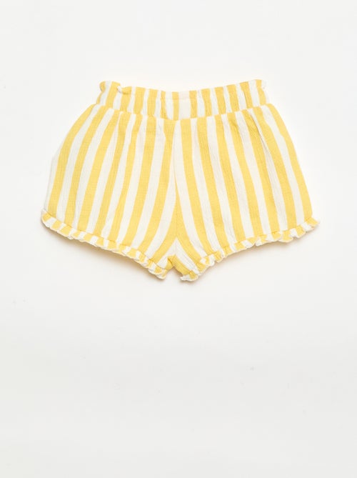 Gemusterte Shorts mit Rüschensaum - Kiabi