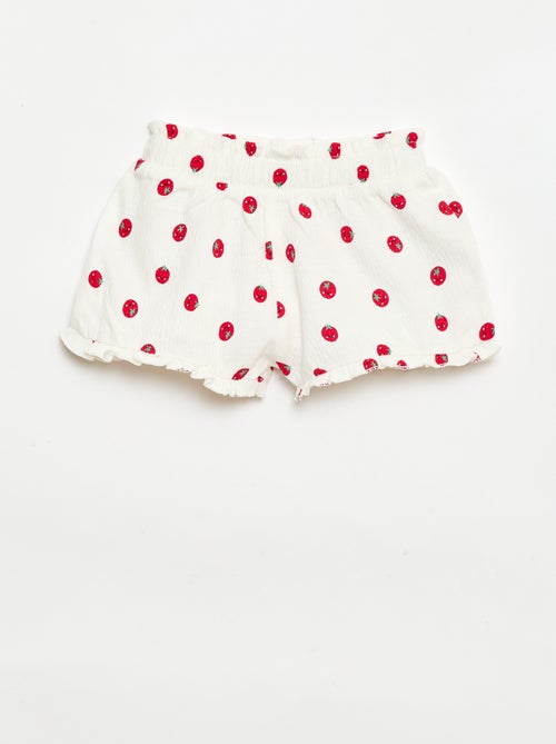 Gemusterte Shorts mit Rüschensaum - Kiabi