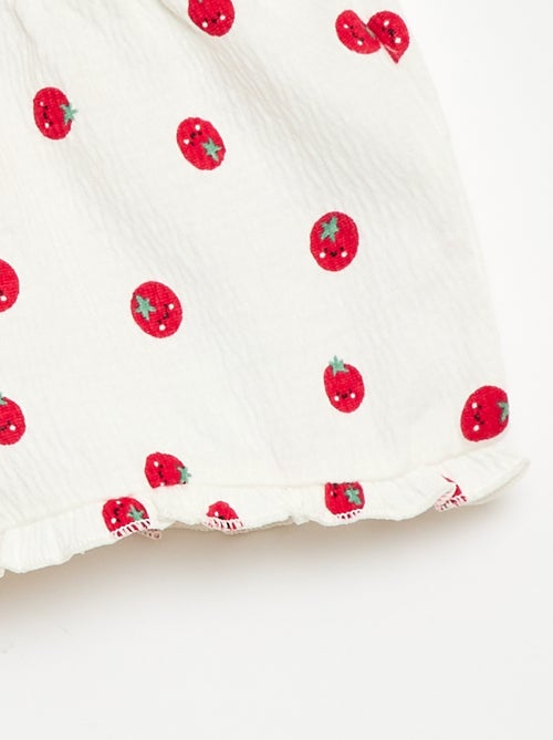 Gemusterte Shorts mit Rüschensaum - Kiabi