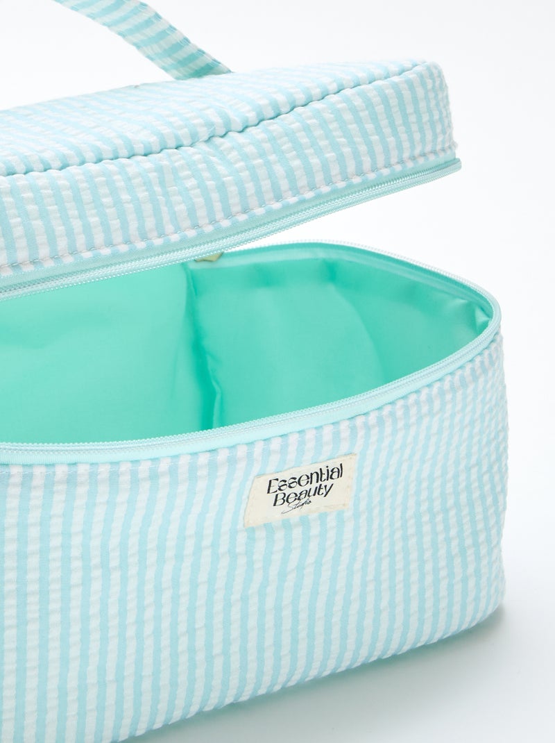 Gemusterte Vanity-Tasche mit Tragegriff Blau - Kiabi