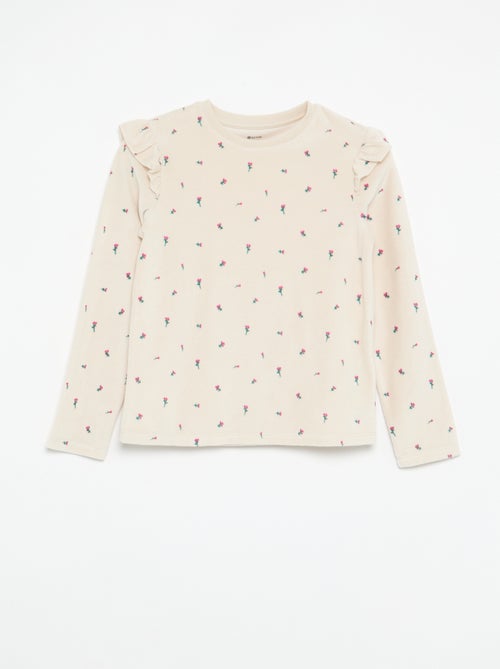 Gemusterter Samt-Pyjama, 2-teilig – Sweatshirt und Hose - Kiabi