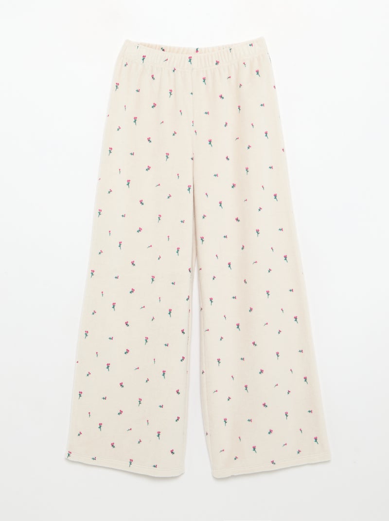 Gemusterter Samt-Pyjama, 2-teilig – Sweatshirt und Hose Rose - Kiabi