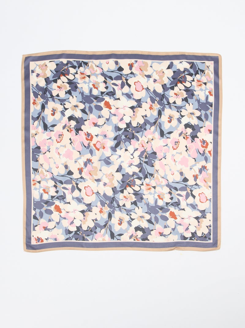 Gemusterter Satin-Schal (65x65 cm) Rosa/blau - Kiabi