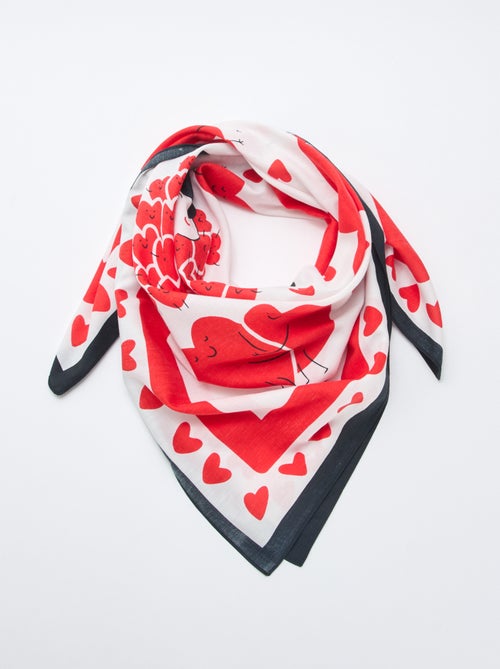 Gemustertes Fantasie-Foulard (100x100 cm) "Agathe Sorlet x Kiabi" - Valentinstag - Kiabi Gemustertes Fantasie-Foulard (100x100 cm) "Agathe Sorlet x Kiabi" - Valentinstag - Kiabi