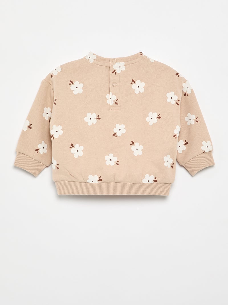 Gemustertes Molton-Sweatshirt Beige - Kiabi